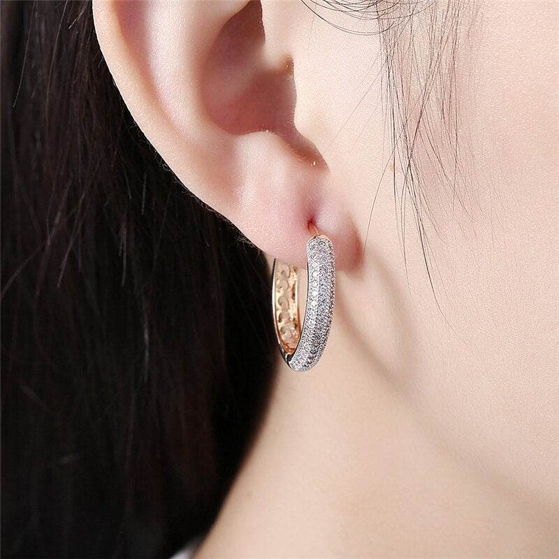 Lady K gold zircon earrings - MYLUXURY LANE ENTERPRISE