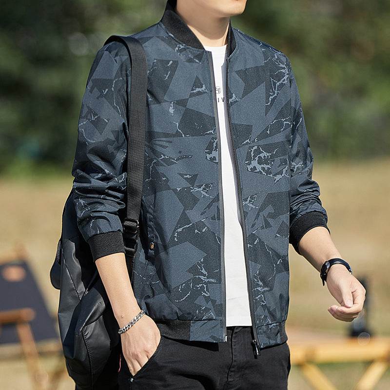 Men's Jacket Stand Collar Casual Baseball Uniform Thin Camouflage Jacket - MYLUXURY LANE ENTERPRISE