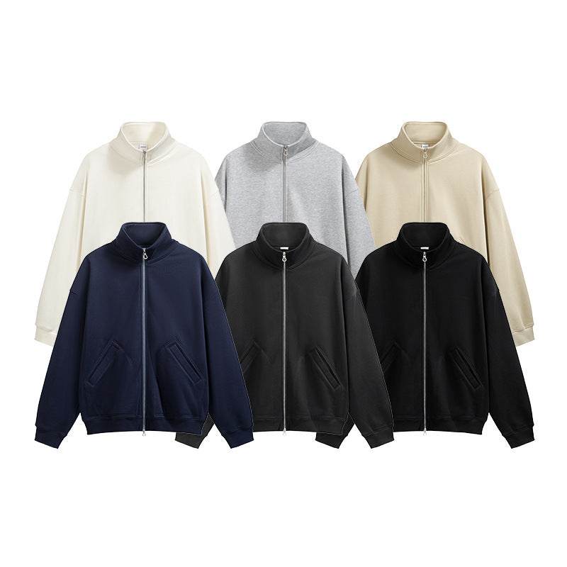 Single-layer Fleece-lined Turtleneck Coat Double-headed Zipped Stand Collar Jacket - MYLUXURY LANE ENTERPRISE