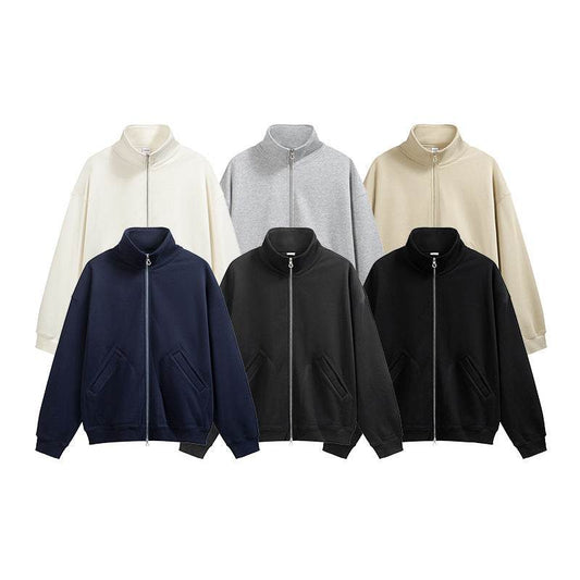 Single-layer Fleece-lined Turtleneck Coat Double-headed Zipped Stand Collar Jacket - MYLUXURY LANE ENTERPRISE