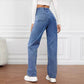 High Waisted Washed Straight Leg Jeans for Women - MYLUXURY LANE ENTERPRISE