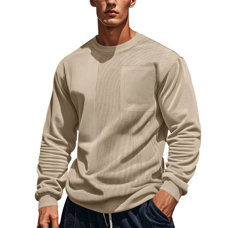 Patchwork Round Neck Men's Casual Sweatshirt - MYLUXURY LANE ENTERPRISE