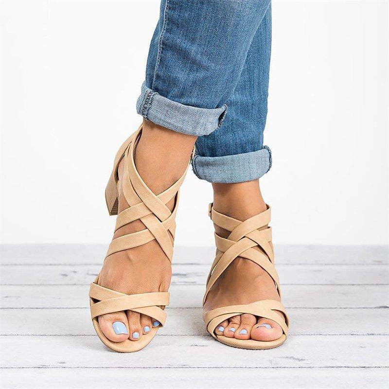 Oversized cross strap sandals - MYLUXURY LANE ENTERPRISE
