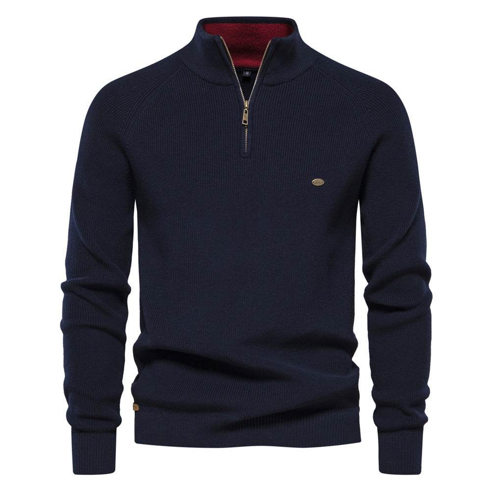 Men's Fashionable Simple Half Turtleneck Solid Color Top - MYLUXURY LANE ENTERPRISE