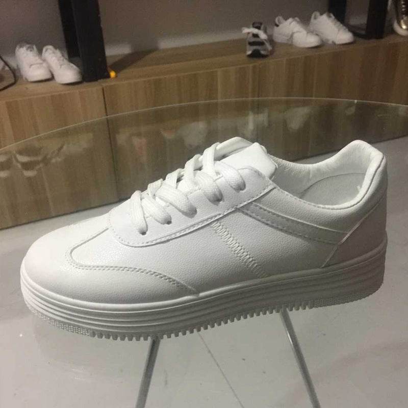 White Leather Lace Up Shoes Casual Sports Shoes - MYLUXURY LANE ENTERPRISE