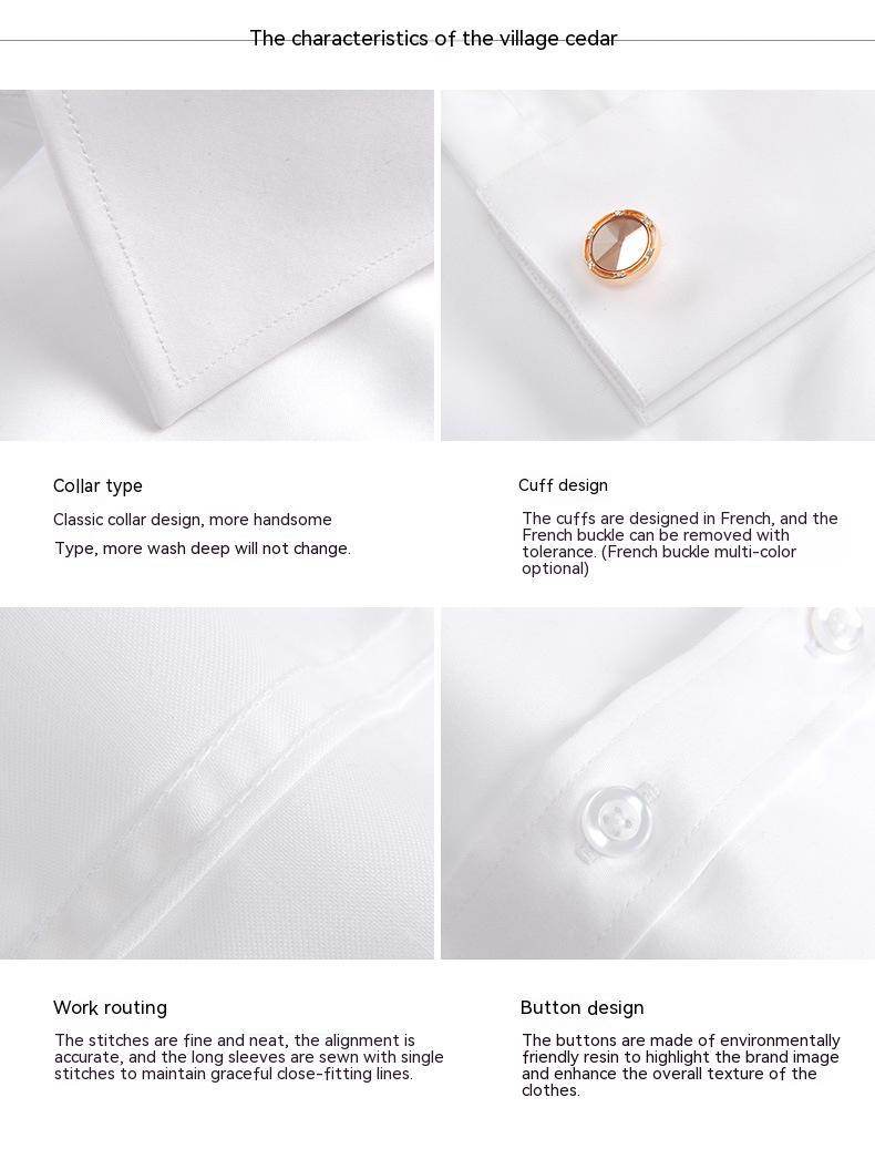 Men's Long-sleeved Shirt Business Pure Color - MYLUXURY LANE ENTERPRISE