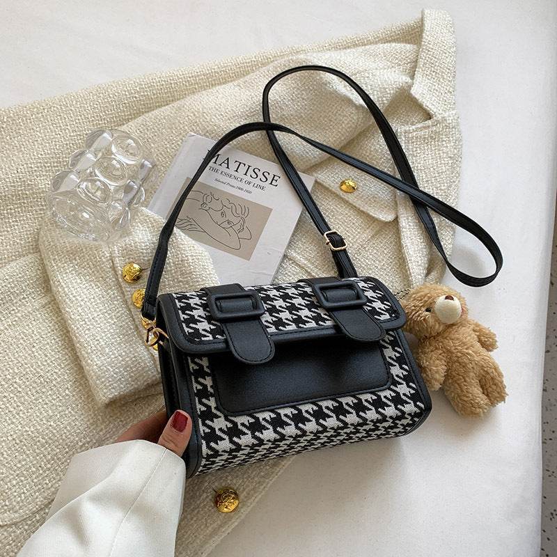 One-shoulder Fashion Trendy Plaid Cross-body Small Square Bag - MYLUXURY LANE ENTERPRISE