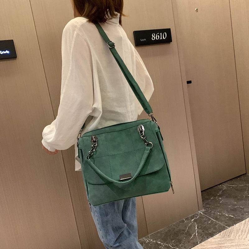 Matte Women Scrub Female Shoulder Bags Large Capacity Matcha Green PU Leather Lady Totes Boston Bag for Travel Hand Bags - MYLUXURY LANE ENTERPRISE