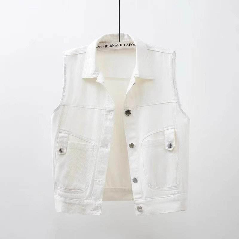 Women's Color Denim Waistcoat Vest Short - MYLUXURY LANE ENTERPRISE