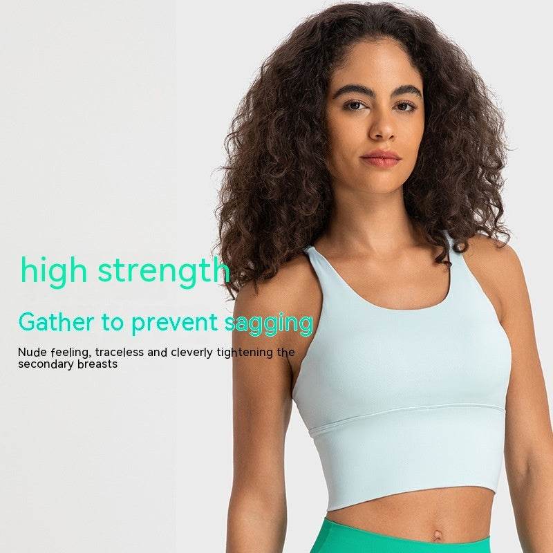 High Strength Push Up Yoga Bra Spaghetti Strap Cross Beauty Back Workout Exercise Underwear - MYLUXURY LANE ENTERPRISE