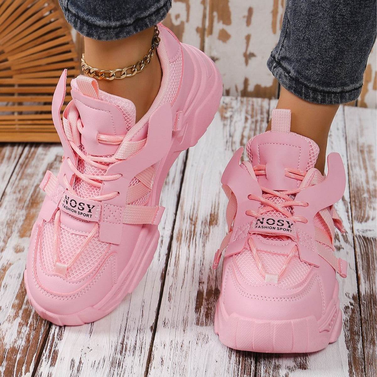 Platform Mesh Surface Dad Shoes Women's Breathable Mesh Sports - MYLUXURY LANE ENTERPRISE