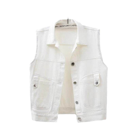 Women's Color Denim Waistcoat Vest Short - MYLUXURY LANE ENTERPRISE