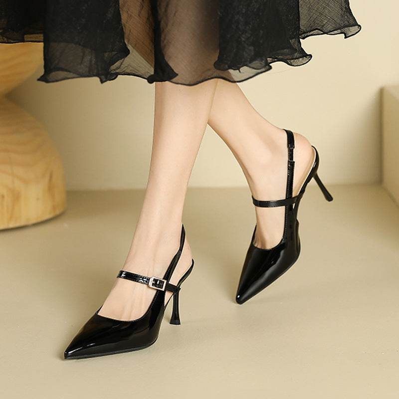 French Style Temperament Hollow High Heels Sandals Shallow Mouth Pointed Toe - MYLUXURY LANE ENTERPRISE