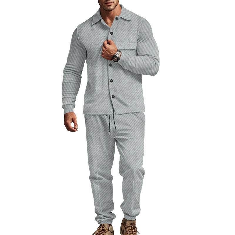 Fall And Winter Lapels Heavy Jacquard Trousers Suit - MYLUXURY LANE ENTERPRISE