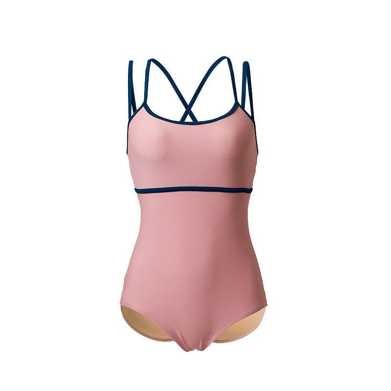 Color Matching Simple Backless Swimsuit Women's Sling One-piece Swimsuit - MYLUXURY LANE ENTERPRISE