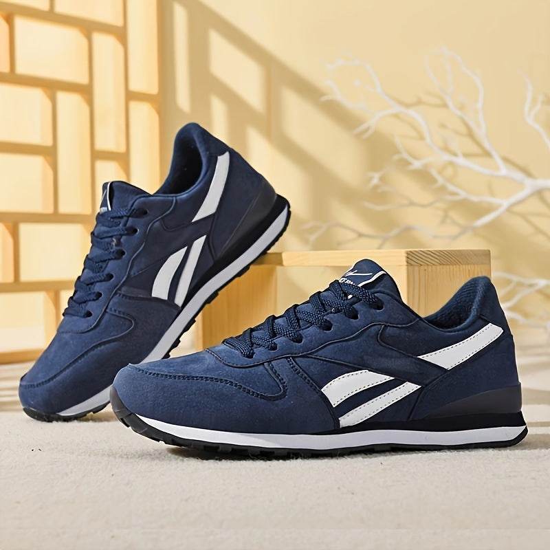 Stylish Men's Low-Top Sneakers - Breathable PU Upper, Soft Fabric Inner & Insole, Durable Rubber Sole - Comfortable, Versatile, and Water-Resistant Shoes for Daily Life, Fitness, and Casual Sports - MYLUXURY LANE ENTERPRISE