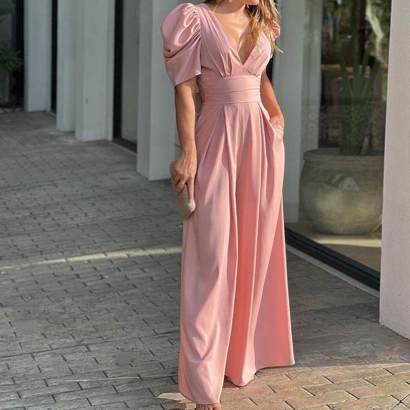 Fashion Elegant Plus Size Wide Legs Jumpsuit - MYLUXURY LANE ENTERPRISE