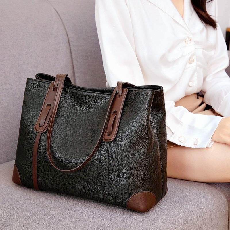 Women's One-shoulder Large Capacity High-grade Sense Leather Handbag - MYLUXURY LANE ENTERPRISE