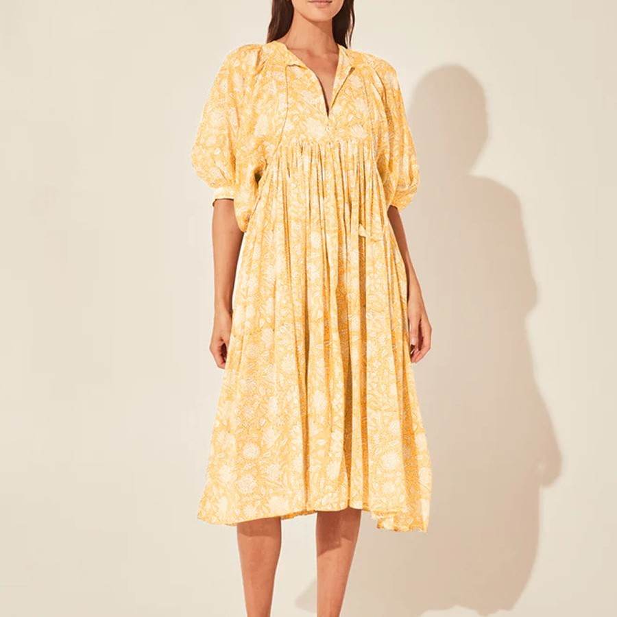 New Floral Fashion Women's Loose Large Size Casual Summer Dresses With Medium Sleeves - MYLUXURY LANE ENTERPRISE