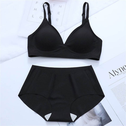 Korean Naked Extended Bra Set Ladies' Traceless Rim-free Underwear Thickened Small Breasts Gathering - MYLUXURY LANE ENTERPRISE
