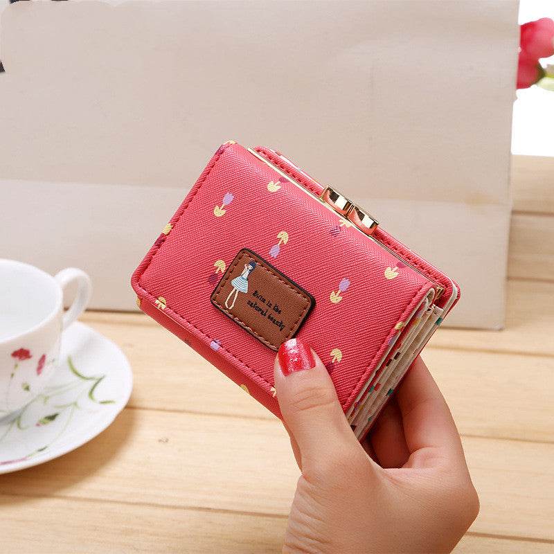 Wallet High-grade PU Leather Three Fold Lady's Wallet Short Cute Mini Purse Female - MYLUXURY LANE ENTERPRISE