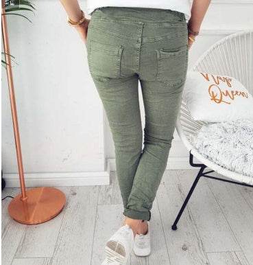 Women's Fashion Casual Slim Fit Skinny Elastic Pants - MYLUXURY LANE ENTERPRISE