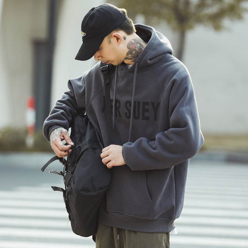 Vintage Fleece-lined Hoodie Thick Coat American Fashion Brand Top - MYLUXURY LANE ENTERPRISE
