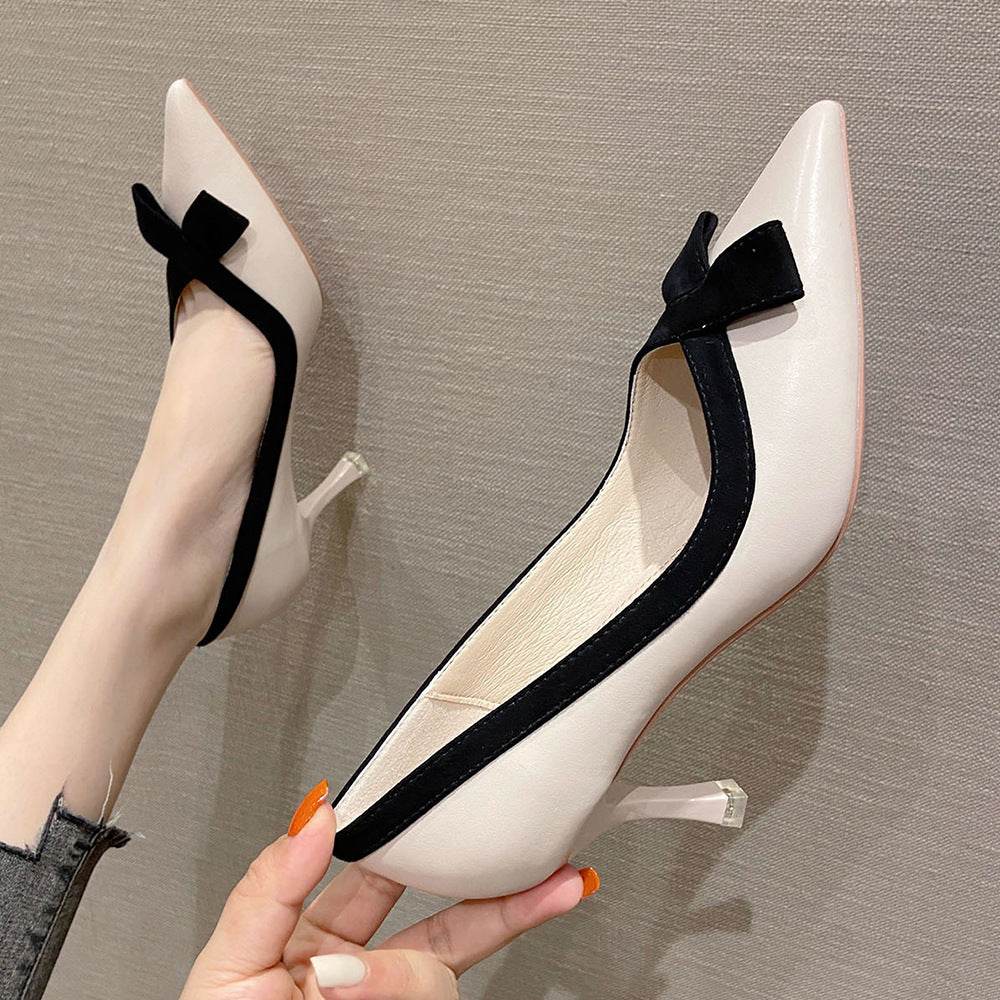 French Style Bow High Heels Special-interest Design - MYLUXURY LANE ENTERPRISE
