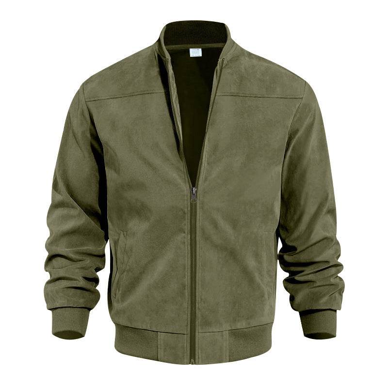 Men's Suede Solid Color Casual Retro Jacket - MYLUXURY LANE ENTERPRISE