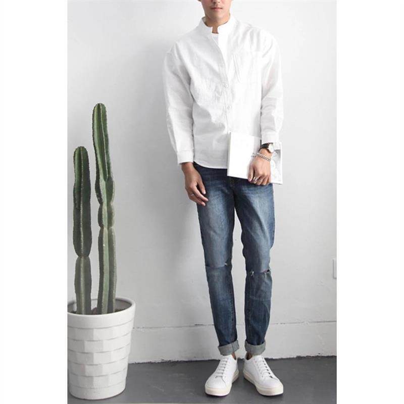 Design Ins Feeling Distressed Clothes Linen Feeling Japanese Style Shirt - MYLUXURY LANE ENTERPRISE