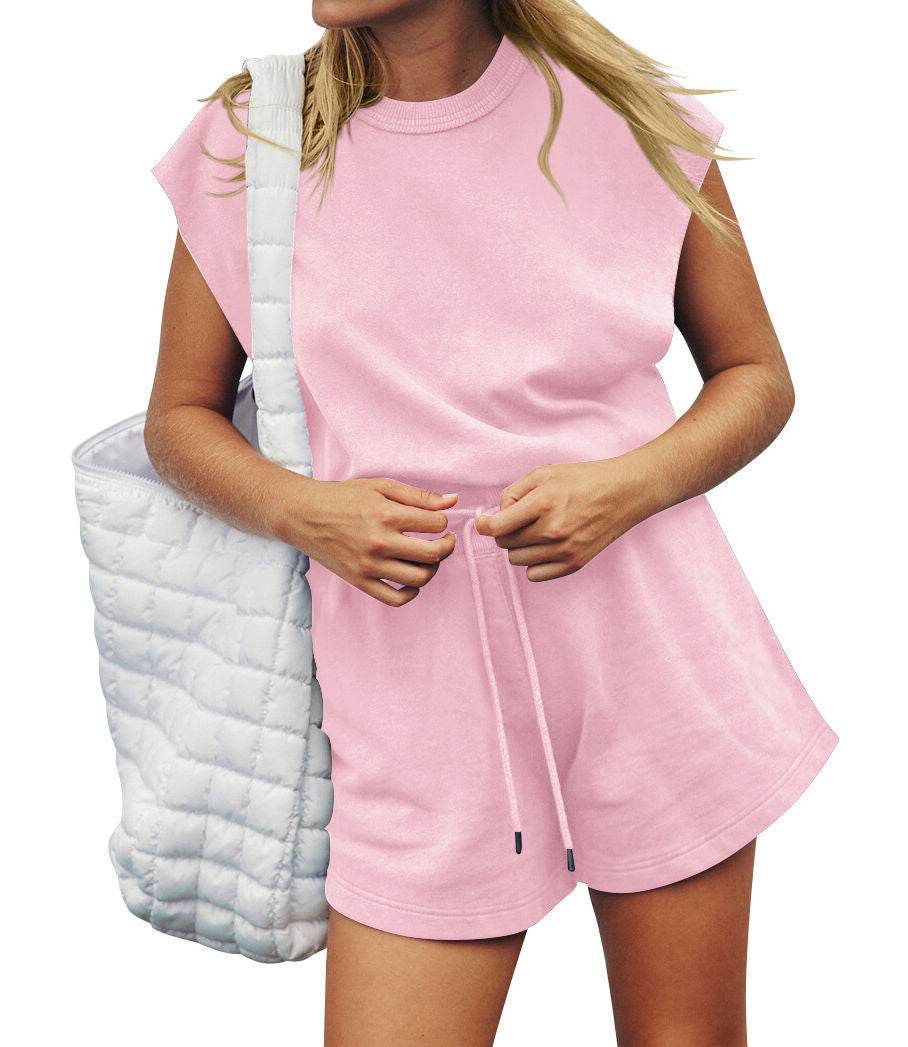 Summer Sleeveless Backless Jumpsuit Casual Loose Top And Drawstring Shorts Overall For Womens Clothing - MYLUXURY LANE ENTERPRISE