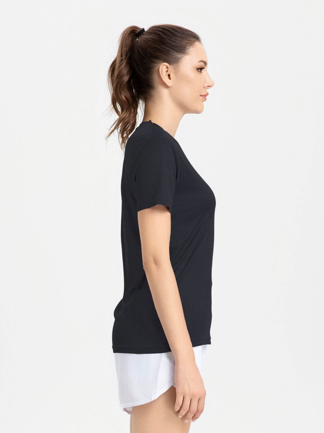Women's Sports Short Sleeve Quick-drying Breathable Cooldry Gym Running Training Printed Top Round Neck T-shirt - MYLUXURY LANE ENTERPRISE