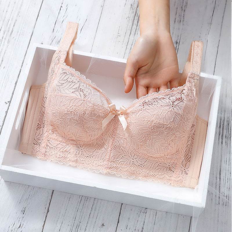 Plus Size Thin Adjustable Bra Sexy Lace Vest-style Chest Reduction Bra Without Steel Ring - MYLUXURY LANE ENTERPRISE