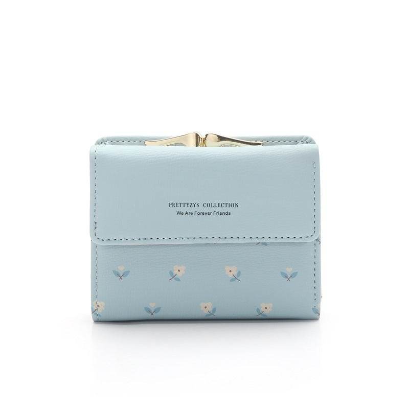 Fashion Women's PU Printed Tri-fold Clip Coin Purse - MYLUXURY LANE ENTERPRISE
