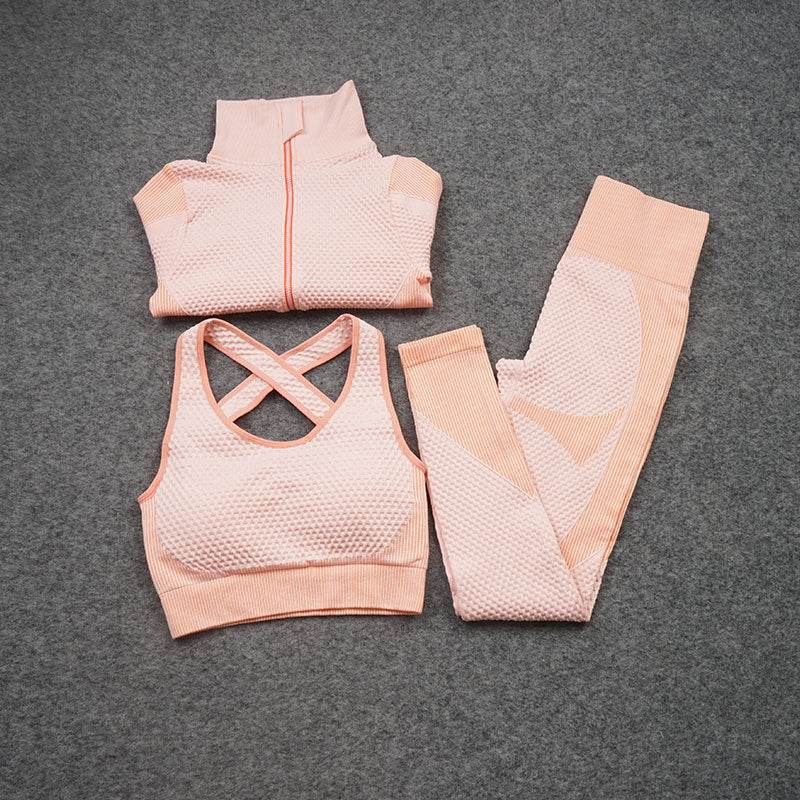 Three-piece Stretch Fitness Pants Sports Yoga Suit - MYLUXURY LANE ENTERPRISE
