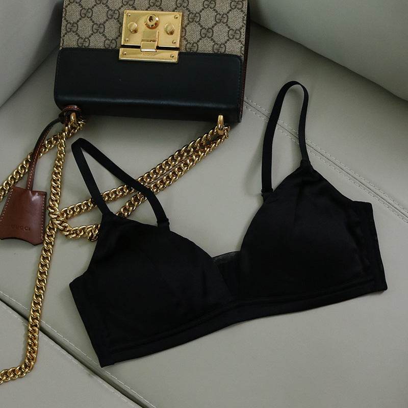 Silk Satin Glossy Thin Bra Wireless Underwear - MYLUXURY LANE ENTERPRISE