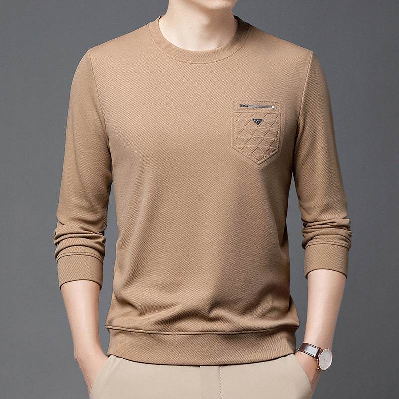 Men's New Fashion Slim Pullover Round Neck Long Sleeve T-shirt - MYLUXURY LANE ENTERPRISE