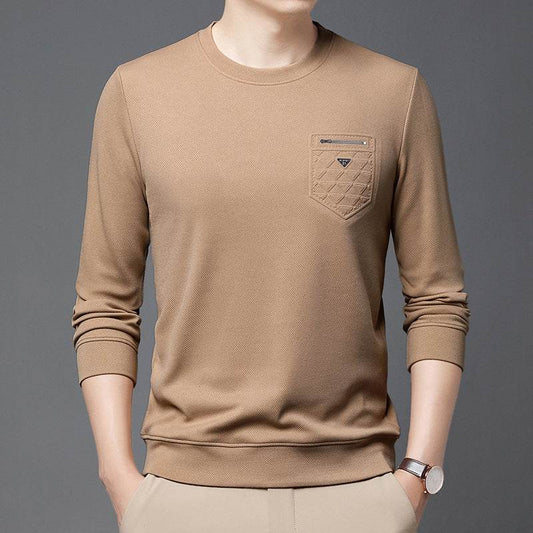 Men's New Fashion Slim Pullover Round Neck Long Sleeve T-shirt - MYLUXURY LANE ENTERPRISE