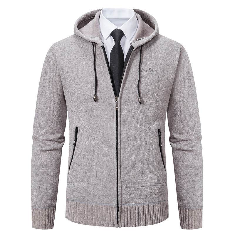 Men's Solid Color Sweater Cardigan Knitted Coat - MYLUXURY LANE ENTERPRISE
