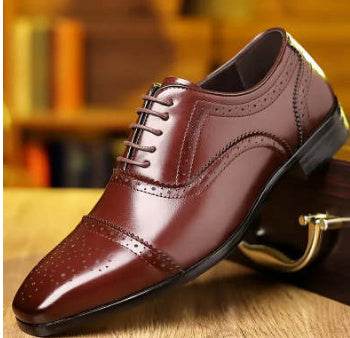 Plus Size Men's Business Formal British Pointed Leather Shoes - MYLUXURY LANE ENTERPRISE
