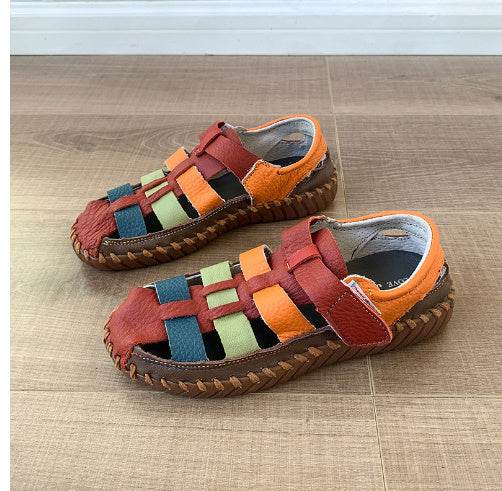 European And American Ladies Summer Round Toe Flat Bottom Viscose Shoes Sandals - MYLUXURY LANE ENTERPRISE