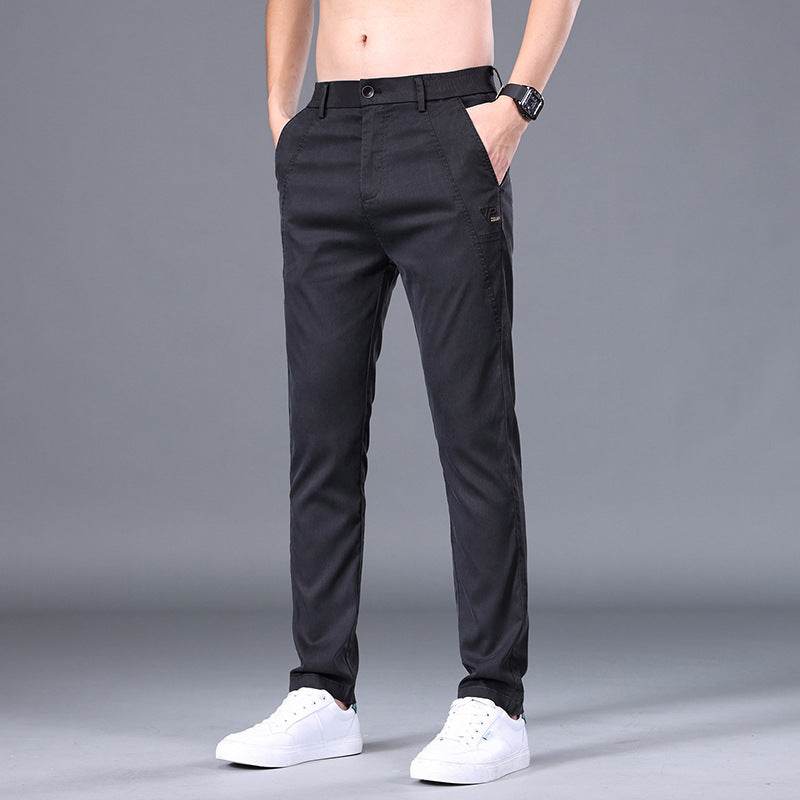 Men's Tencel Straight Trousers Slim Fit Skinny Pants - MYLUXURY LANE ENTERPRISE