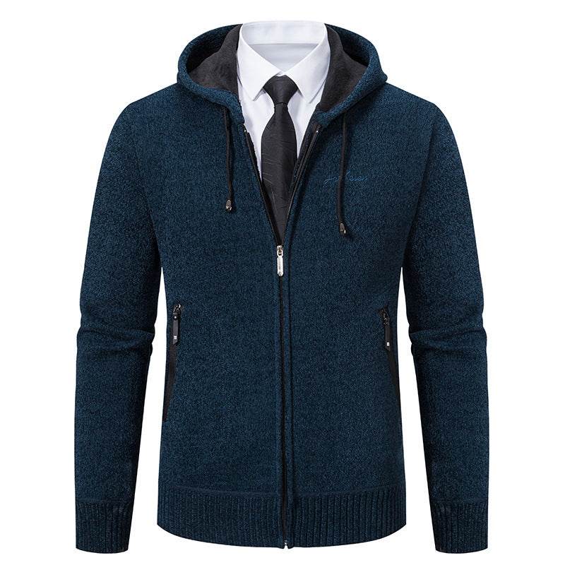 Men's Solid Color Sweater Cardigan Knitted Coat - MYLUXURY LANE ENTERPRISE