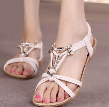 summer new bohemian sandals women's shoes cross straps flattoe students beach shoes - MYLUXURY LANE ENTERPRISE