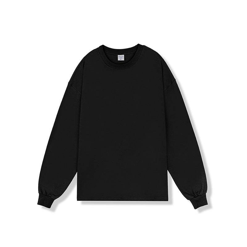 280g Solid Color Heavy Cotton Loose Basic Style Bottoming Long Sleeve T-shirt - MYLUXURY LANE ENTERPRISE