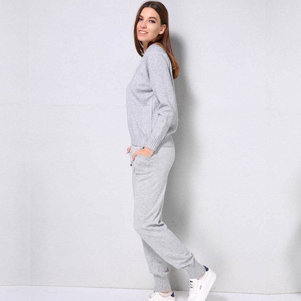 V-neck sweater and pants suit - MYLUXURY LANE ENTERPRISE