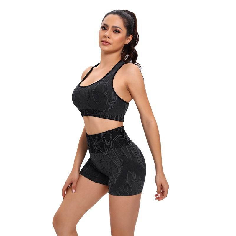 Women's High Waist Fitness Yoga Bra Shorts Set - MYLUXURY LANE ENTERPRISE