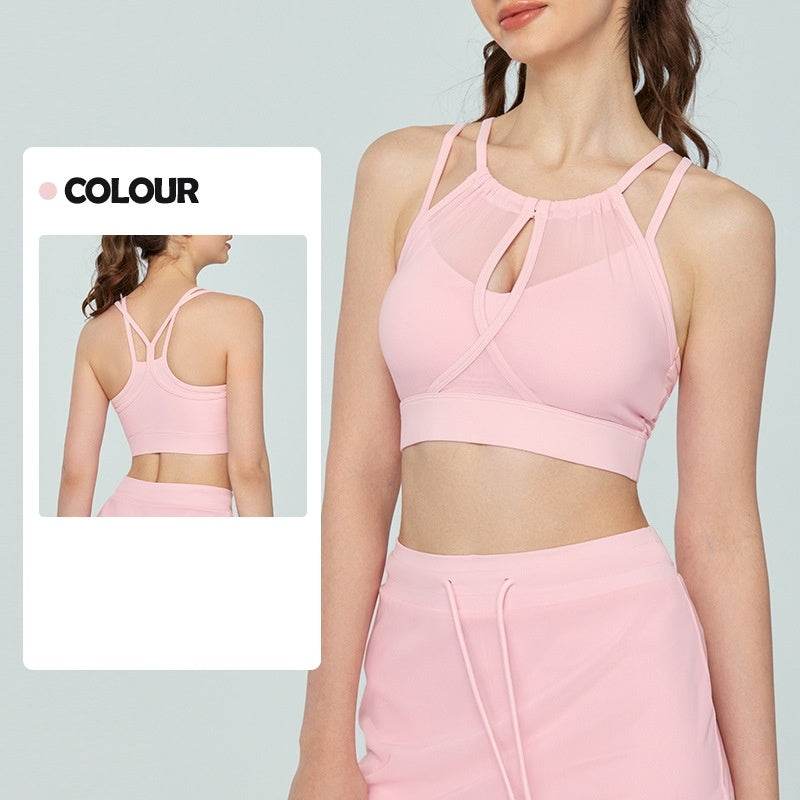 Big Tree Clothing Yoga Vest Women's Mesh Yarn False Two Pieces Workout Clothes - MYLUXURY LANE ENTERPRISE