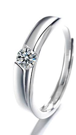 S925 Sterling Silver Micro Set Zircon Full Diamond Couple Ring Fashion And Simplicity - MYLUXURY LANE ENTERPRISE