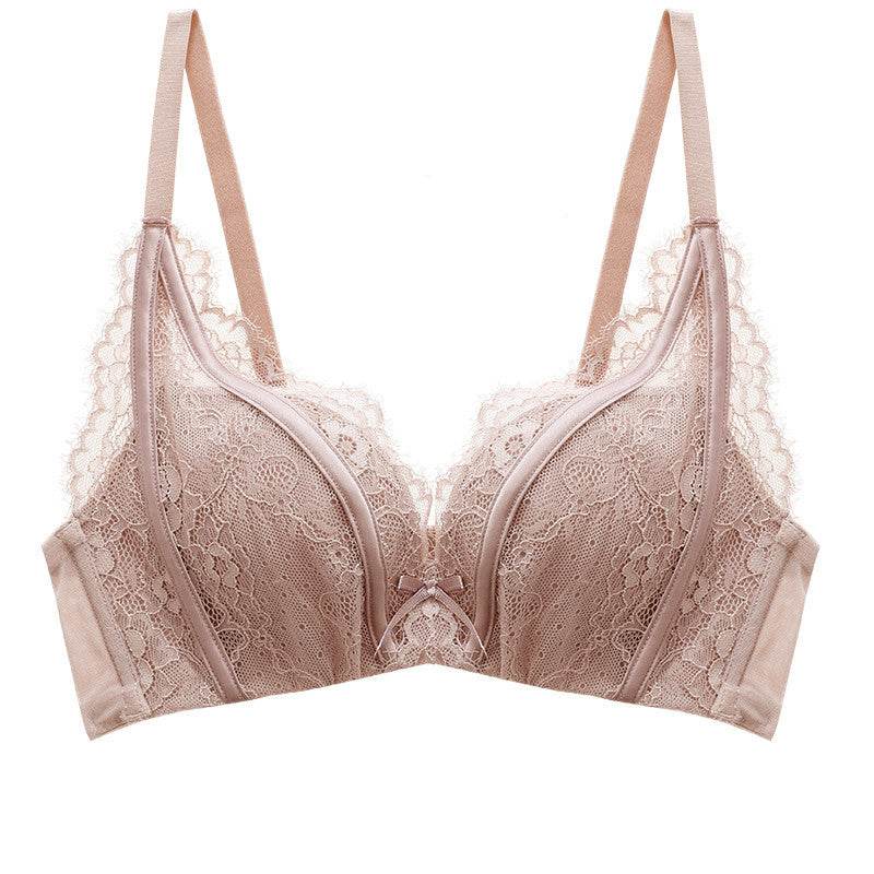 Lace small chest gathered underwear bra - MYLUXURY LANE ENTERPRISE